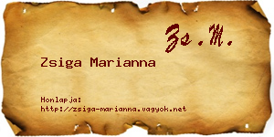 Zsiga Marianna névjegykártya